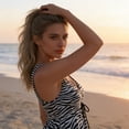 thumbnail image 6 of VBVC Women's 2 Piece Tropical Swimdress Tankini Sets , Ladies' Drawstring Waist Sleeveless Swim Top and Shorts , V Neck Modest Beach Bathing Suit For Women,White,S-2XL, 6 of 8