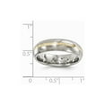 thumbnail image 6 of Titanium Men's and 14K Yellow Matte Brushed Finish 6mm Plain Classic Wedding Band Ring Size 10, 6 of 7
