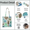 thumbnail image 3 of Sac Fourre-Tout Réutilisable Étoile de Mer et Palmier Rétro - Grande Capacité Sac de Courses Lavable, 3 of 5