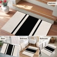 thumbnail image 5 of 2x3 Ft Entryway Area Rug, Black Vintage Kitchen Rug Runner Washable Floor Mat, Geometric Stripes Simple Lines Non Slip Indoor Door Mat Throw Carpet for Bathroom Living Room Bedroom, 5 of 8