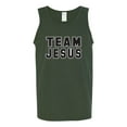 thumbnail image 2 of Wild Bobby Varsity Team Jesus Inspirational/Christian Men Graphic Tank Top, Forest Green, 3X-Large, 2 of 5