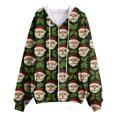 thumbnail image 5 of idosla Christmas Hoodies for Women Snowman Snowflake Zip Zipper Up Pocket Drawstring 2025 Xmas Holiday Hoodie (Dark Green, M), 5 of 9