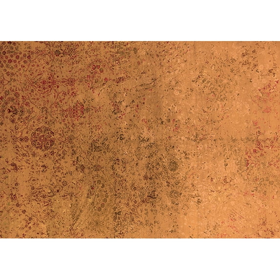 Ahgly Company Indoor Rectangle Oriental Orange Industrial Area Rugs, 4' x 6'