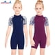 thumbnail image 4 of Soidarity DIVE SAIL Neopreno Manga corta Pantalones cortos Traje de neopreno Rash Guards Niñas Surf UPF 50 Protección solar Niños Snorkel Trajes Deportes acuáticos azul marino M Soidarity OD003676-07, 4 of 6