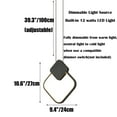 thumbnail image 2 of Black Dimmable LED Pendant Light Fixture, Minimalist Nordic Style Modern Decorative Pendant Lighting, Simple Geometric Shape Hanging Lamp, Adjustable Height Ceiling Chandelier for Bedside Bar Counter, 2 of 7