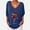Blue, variant on Fiaer Christmas Tshirts Women V Neck Oversized Trendy T Shirts Long Sleeve Glass Funny Back Button Loose Fit Tops White XL