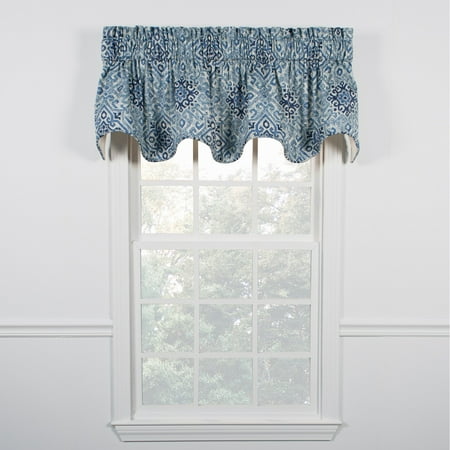 Denim Curtain Panel - Miramar Scallop Valance, Denim