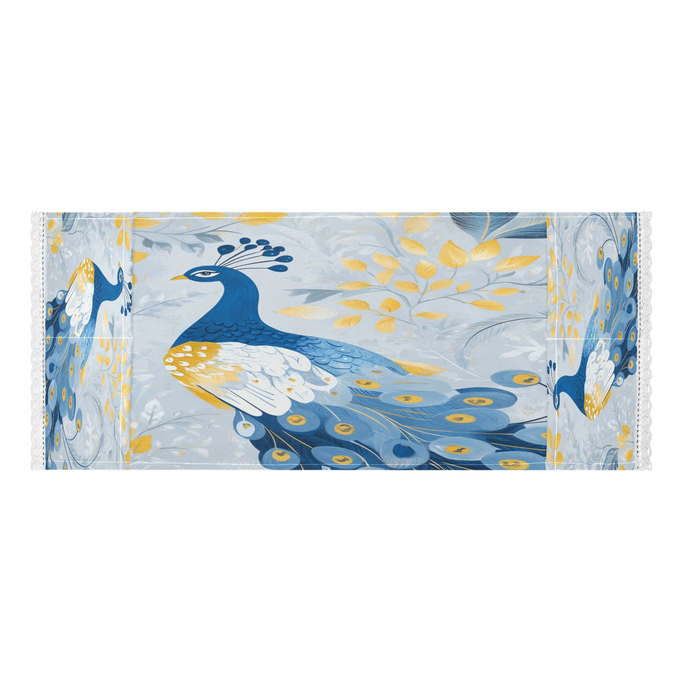 WOBOGO Watercolor Blue Peacock Washing Machine Cloth Dryer Refrigerator Top Cover Protective Non-Slip Mat For Kitchen Laundry