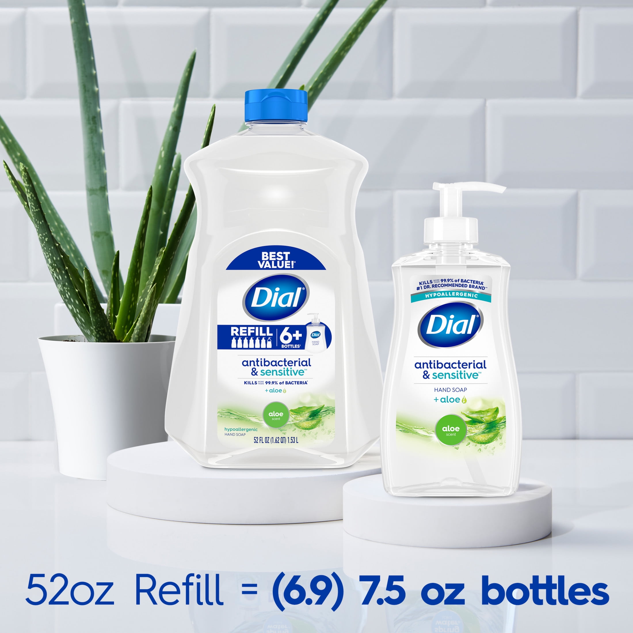 Dial Antibacterial Liquid Hand Soap Refill Aloe Scent 52 Ounce Walmart