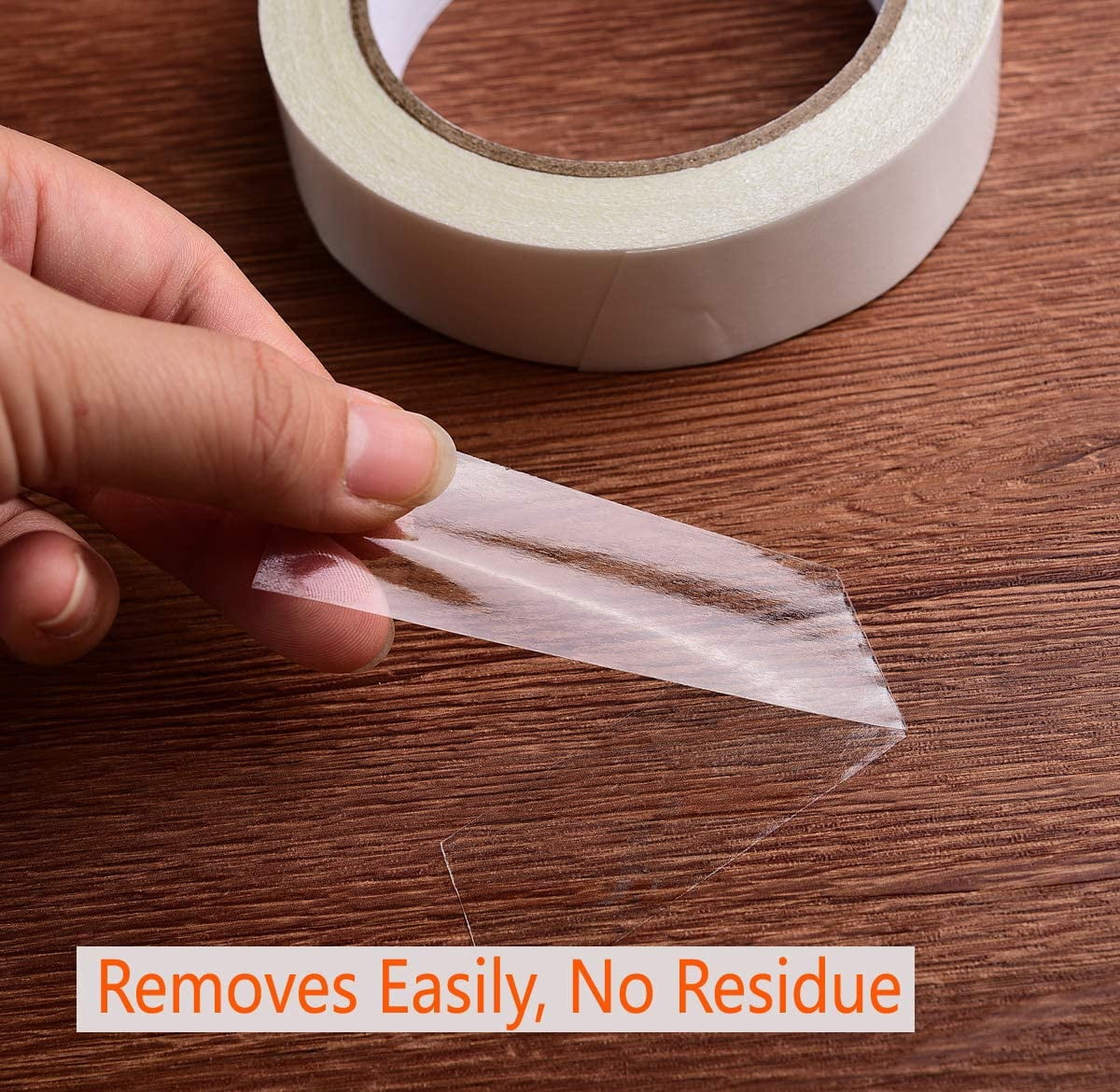 Removable Clear Double Sided Sticky Tape- No Residue, Perfect for Gift Wrap, Woodworking- 1 inches x 20 Yards (2 Rolls)