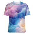thumbnail image 5 of Purple Blue And Gold Wave Women's T-Shirt Short Sleeve T Shirts Tops Tee Ladies Loose T, 5 of 6