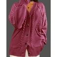 thumbnail image 4 of Cogild Cardigans for Women’s Oversized Knitted Button Up Cardigans with Cable Knitted Button Closure Soft and Sweater for Womens Fall and Winter Cardigans, 4 of 6