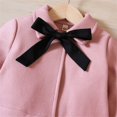 thumbnail image 4 of Darzheoy Girls Outfits Long Sleeve Casual Solid Color Bow Tie Coat And Pleated Skirt And Hat Fall Winter Round Neck 3 Piece Sets ,Size 3-7 Years, 4 of 8