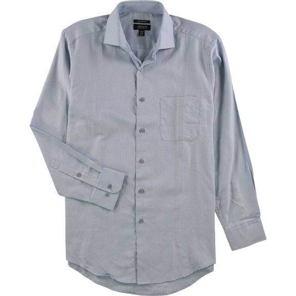 Alfani Mens Performance Button Up Dress Shirt, Blue, 14.5" Neck 32"-33" Sleeve