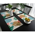 thumbnail image 3 of Placemats Set of 4,Non Slip Washable Table Mats Set, Abstract Geometric Shapes with Sun and Tropical Leaves Table Placemats for Kitchen Dining Table,Wedding Holiday Party Decoration, 3 of 6