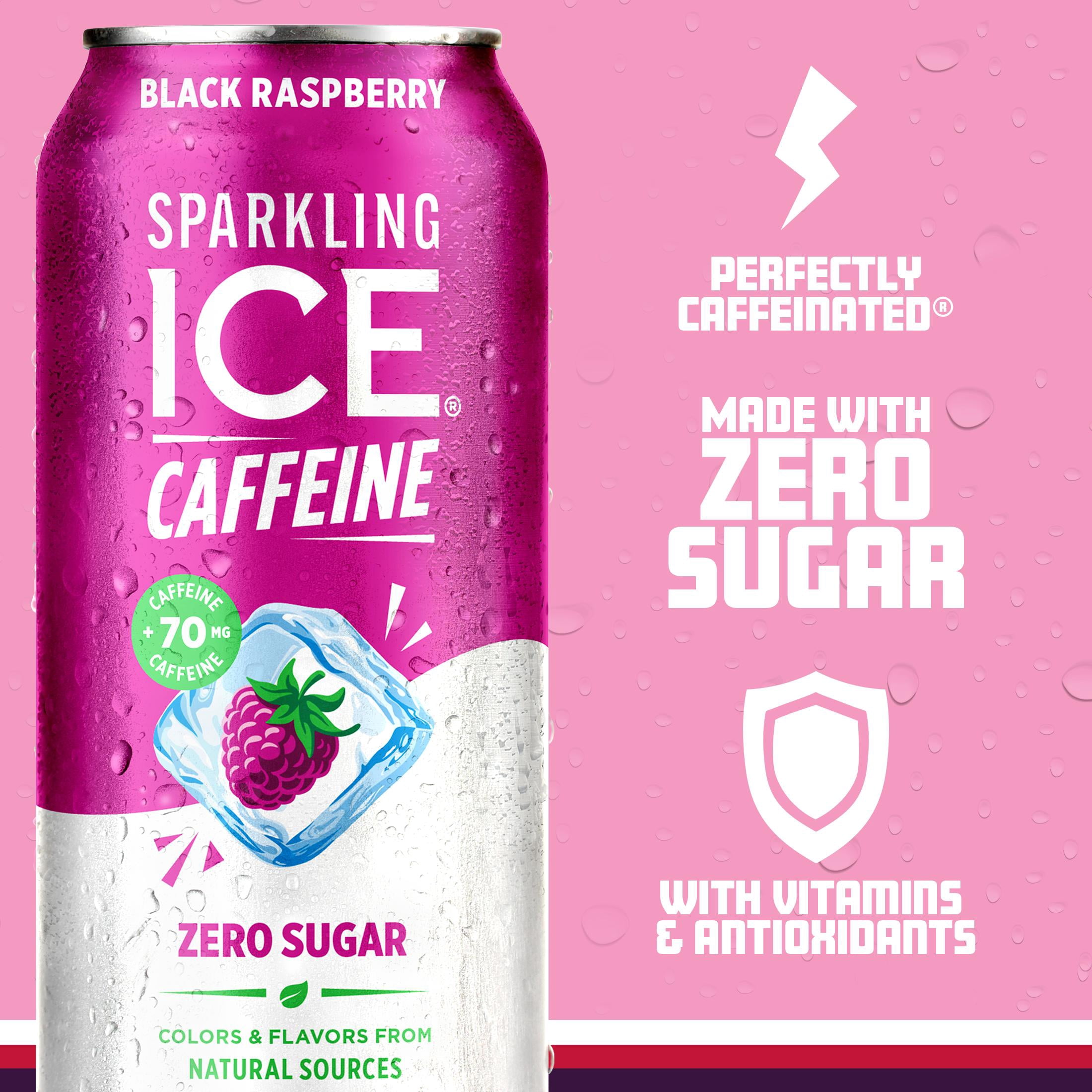 (6 pack) Sparkling Ice Caffeine Naturally Flavored Sparkling Water Black Raspberry 16 fl oz
