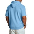thumbnail image 4 of Short Sleeve Hoodies for Men Loungewear Loose Fit Mens Pocket T Shirts with Pocket Light Blue L, 4 of 8