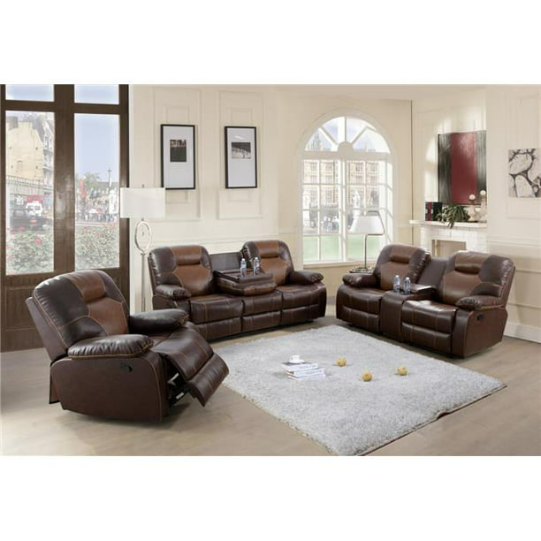Lifestyle Furniture Lsfgs3901 3 Piece, Leather Brown Sofa Set