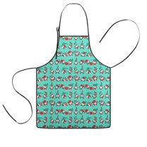 Turquoise Christmas Gnome Pattern Kids Aprons for Girls and Boys,Adjustable Neck Strap Toddler Aprons for Kids Cooking Baking