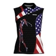 thumbnail image 2 of American Flag Patriot Golf Black Women's Polo Shirt, 2 of 5