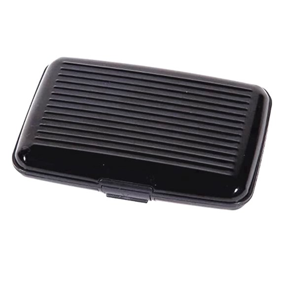 Aluminum Hard Shell Credit Card Case Wallet - RFID Blocking (Black)