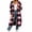 Red, variant on CHGBMOK Women Long Plaid Hooded Jacket Full Zip Up Loose Coat Casual Drawstring Hem Outerwear with Pockets