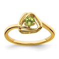 thumbnail image 1 of Diamond2Deal 14k Yellow Gold Peridot Triangle Ring for Women Size- 7, 1 of 2