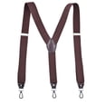 thumbnail image 3 of SGFCWSX Men's Y-Back Suspenders, 4-Clip Adjustable Elastic Formal Casual Coffee, 3 of 4