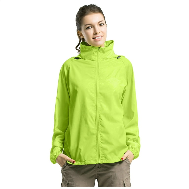 ZXLBBD Mens Solid Color Packable Rain Jacket Lightweight