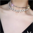 thumbnail image 2 of Bohemia Layered Choker Necklace Rhinestone Choker Diamond Necklace Crystal Choker Prom Jewelry Bridal Wedding Accessories for Women(2 pcs), 2 of 7