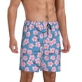thumbnail image 2 of Kdxio Orchids Flowers Print Mens Sleep Shorts Bottoms Soft Comfy Pajama Wear Pants with Drawstring Pockets, 2 of 7