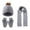 Gray, variant on YUANxueke Kids Winter Hat Scarf Gloves Set, Girls Boys Pom Hat Beanie Knitted Scarves Mittens, 3-Piece Thick Ski Sets