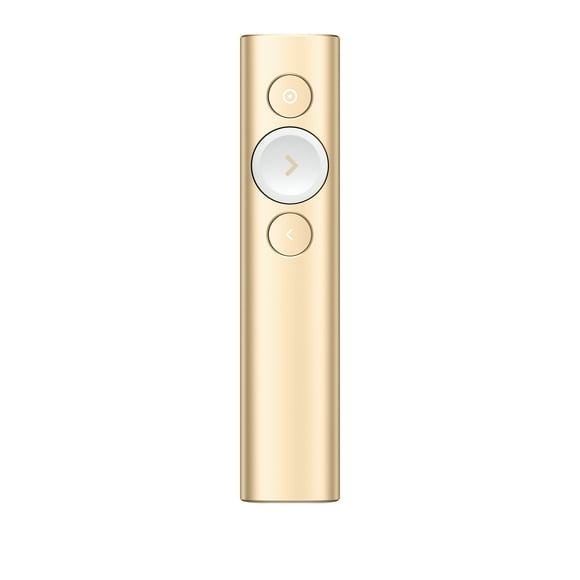 Logitech Spotlight - Presentation remote control - 3 buttons - gold