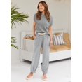 thumbnail image 3 of ORUYROP Ensemble 2 Pcs pour Femmes Ensemble de Détente Tendance Pull Tricoté Manches Courtes Mode, 3 of 6
