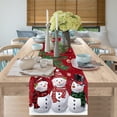 thumbnail image 3 of Rdsfhsp Table Runner, Christmas Tree Snowman Pine Branches Cone Cardinal Bird Snowflake Red Cotton and Linen Dresser Scarf Table Runner for Kitchen Dinner Table, 13"x72", 3 of 5