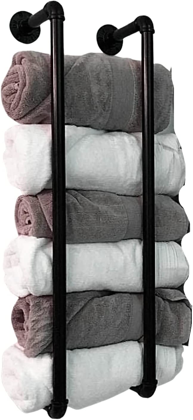Baru Decor Industrial Pipe Towel Rack 32 Inch Hold up to 6 regular