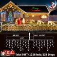 thumbnail image 4 of Luces navideñas Knonew, 99 pies, 1216 LED, decoración exterior, 4 of 8