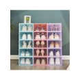 thumbnail image 1 of 2pcs/Set Transparent Lid Shoe Storage Box Sets Shoes Organizers Thickened Foldable Dustproof Storage Boxs Stackable Combined Shoe Cabinet, 1 of 4