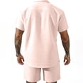thumbnail image 3 of LWavelet Men's Casual Button Down Shirt and Drawstring Shorts Set Classic Summer Outfit Khaki 2XL, 3 of 3