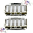 thumbnail image 2 of Miangastore 2pcs Fly Box Waterproof Slit High Density Double Sided Fly Fishing Tackle Box Transparent Fly Box Type A (Black, 2 of 9