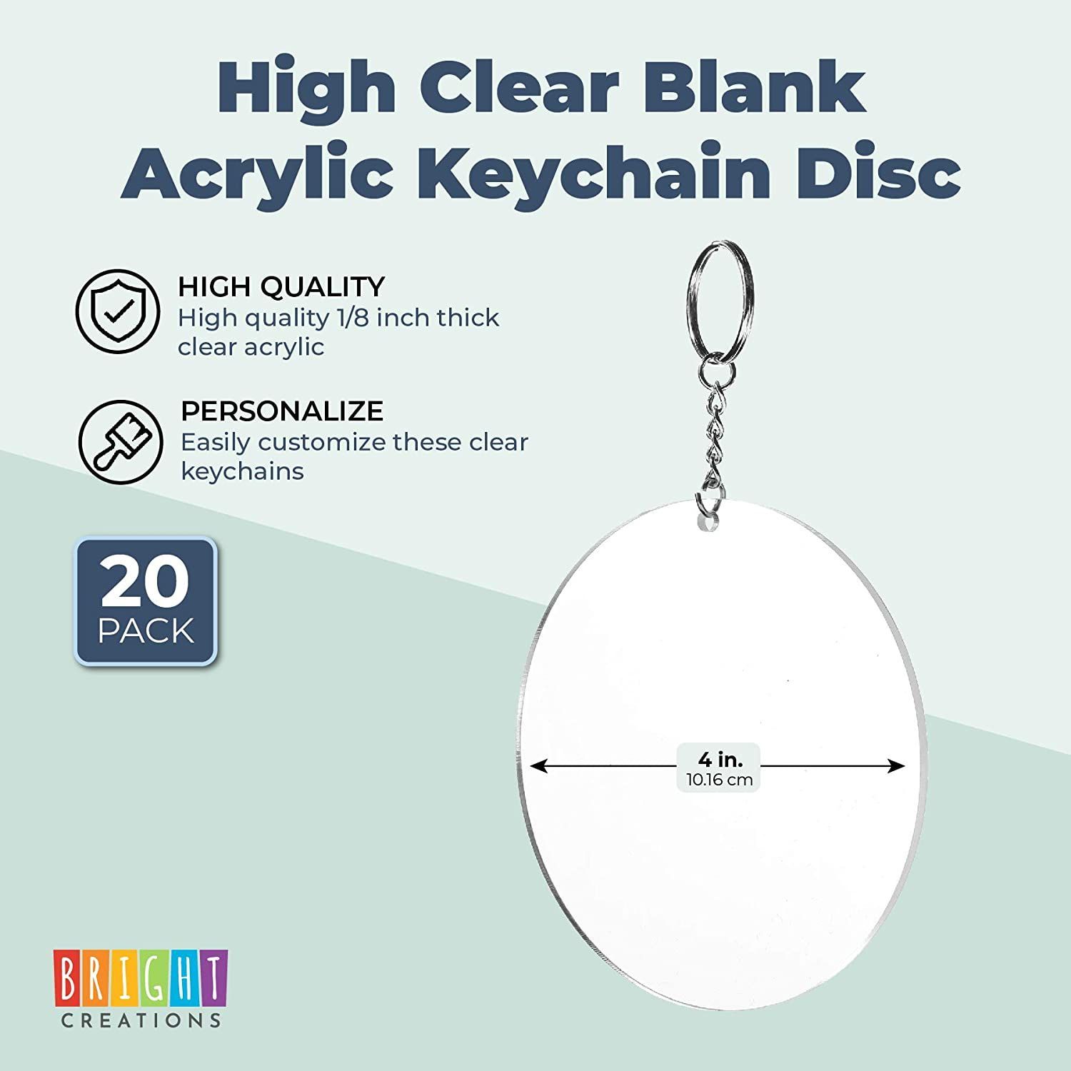 Download Bright Creations 20 Pieces Blank Clear Acrylic Keychains Transparent Circle Dics 4 Diameter Round Keychains For Diy Craft Projects Walmart Com Walmart Com