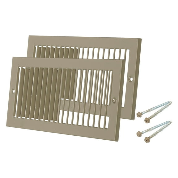 4" x 10" Duct Opening Vent Cover, 2 Pcs Toe Kick Vent Cover HVAC for Wall Floor, Brown-Outer Size: 5.4" x 11.4"