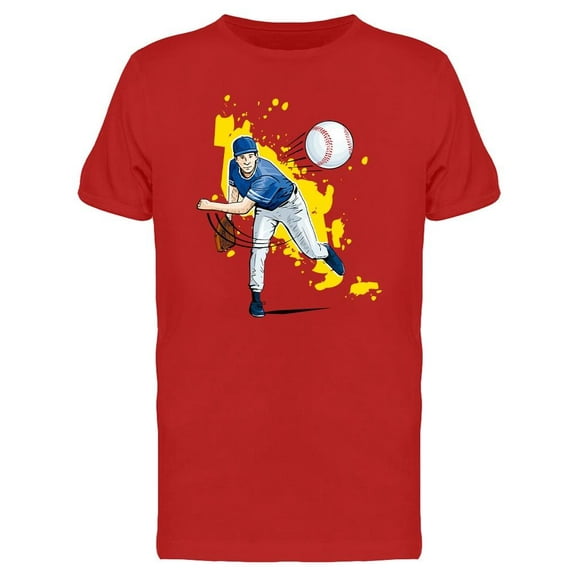 Pitcher Throwing The Ball T-Shirt Men -Image by Shutterstock, Male x-Large