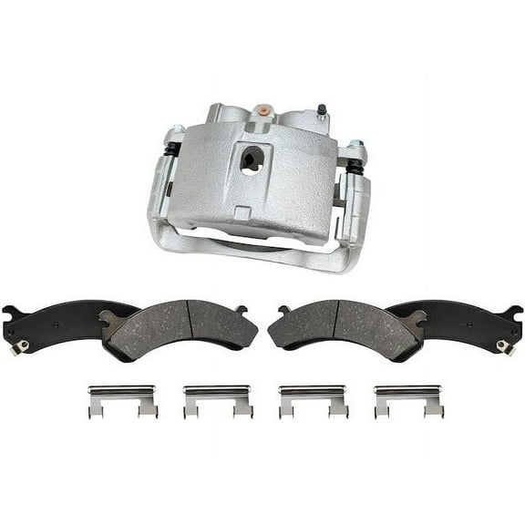 Front Brake Pad and Caliper Kit - Compatible with 2003 - 2020 Chevy Express 2500 2004 2005 2006 2007 2008 2009 2010 2011 2012 2013 2014 2015 2016 2017 2018 2019