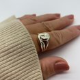 thumbnail image 4 of Big Silver Knot Thumb Ring-Gift For Her-Unique Bold Ring-Chunky Silver Ring Ring Size- 7, 4 of 8