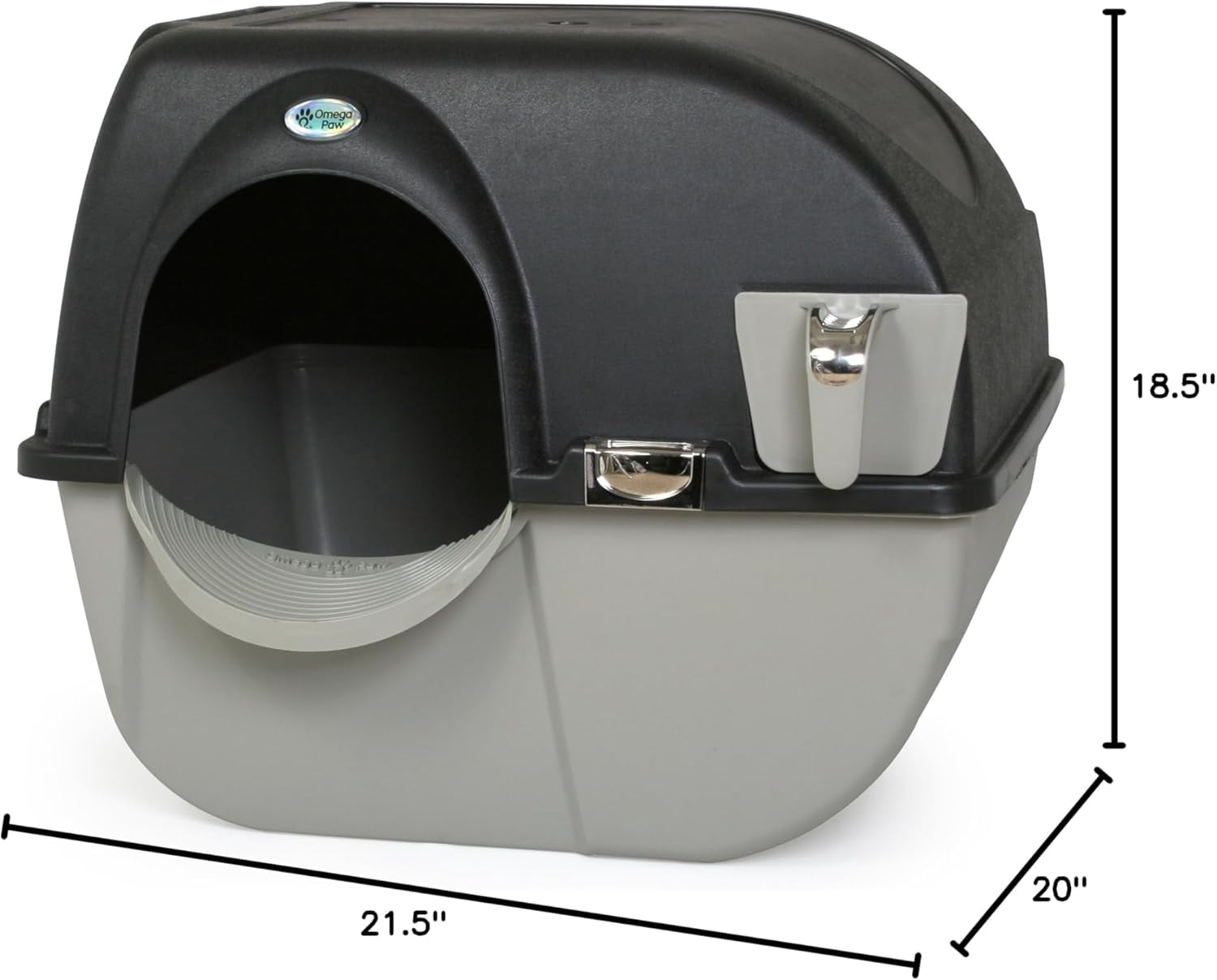 LEHOME Elite Self Cleaning Roll 'n Clean Litter Box, Midnight Black, Large (EL-RA20-1)