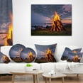 thumbnail image 3 of Designart Bonfire on Beach in Summer Night - Landscape Printed Throw Pillow - 18x18, 3 of 4