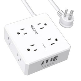 onn. 2.5ft 4 Outlets Surge Protector with Switch & 2 USB