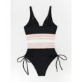 thumbnail image 5 of Women's High Waisted Bikini Sets Two Piece Tummy Control Swimsuit Color Block Bathing Suits, 5 of 9