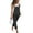 Black, variant on Chouyatou Women's Casual Slim Fit Adjustable Straps Solid Denim Bib Skinny Jeans Pants Overalls Jumpsuits